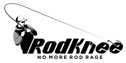 RodKnee Fishing Guy Sticker 3" Tall x 6 " Long Vinyl